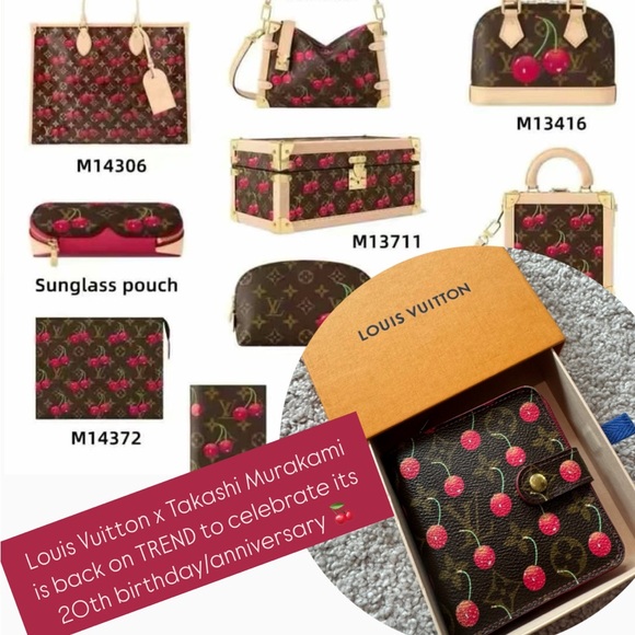 Louis Vuitton X Takashi Murakami Limited Monogram Cerises Compact Zippy Wallet - Picture 2 of 9